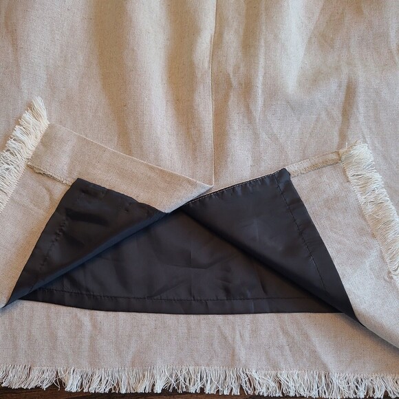 Harve Benard Beige Fringe Linen Blend Lined Straight Pencil Skirt Womens 10 - Picture 10 of 11